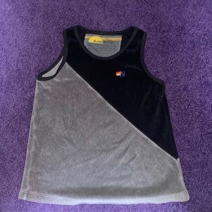 AVIATOR NATION BLACK AND GRAY TANK TOP